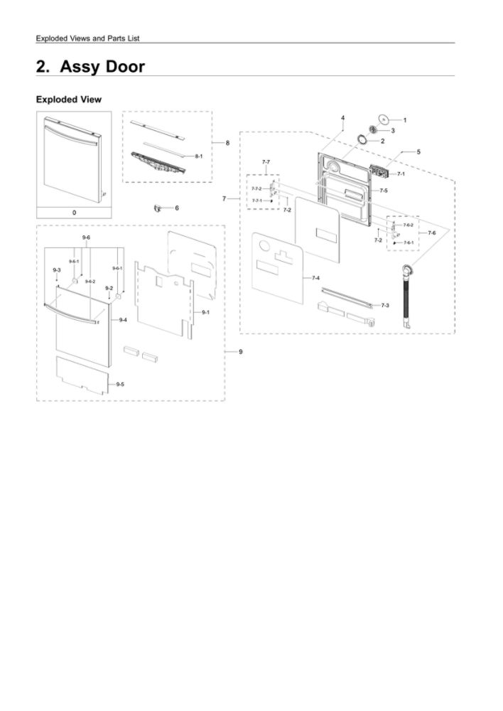 Ensemble extérieur de porte de lave-vaisselle Samsung DW80R5061UG/AA