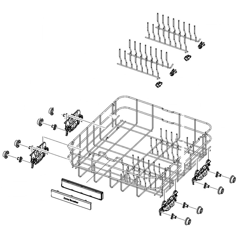 Samsung DD97-00606A Dishwasher Dishrack Assembly, Lower - Samsung Parts USA