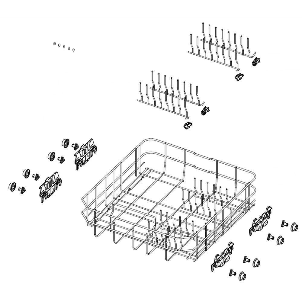 Samsung DD97-00651A Dishwasher Dishrack Assembly, Lower