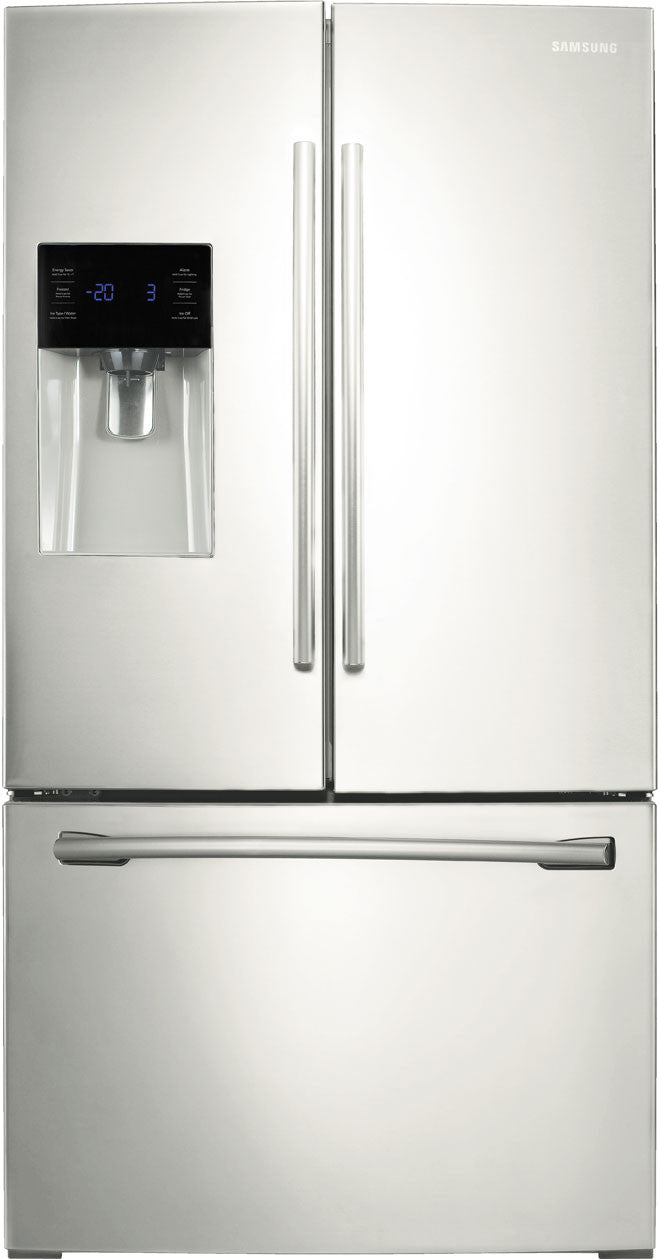 Réfrigérateur à portes françaises Samsung RF263TEAEWW/AA de 26 pi³ avec distributeur d'eau et de glaçons