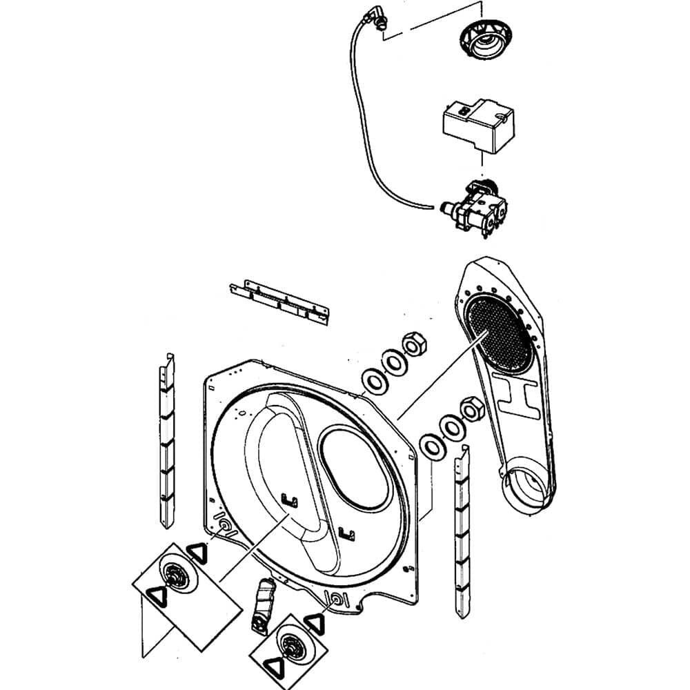 Couvercle arrière du tambour du sèche-linge Samsung DC97-14999C