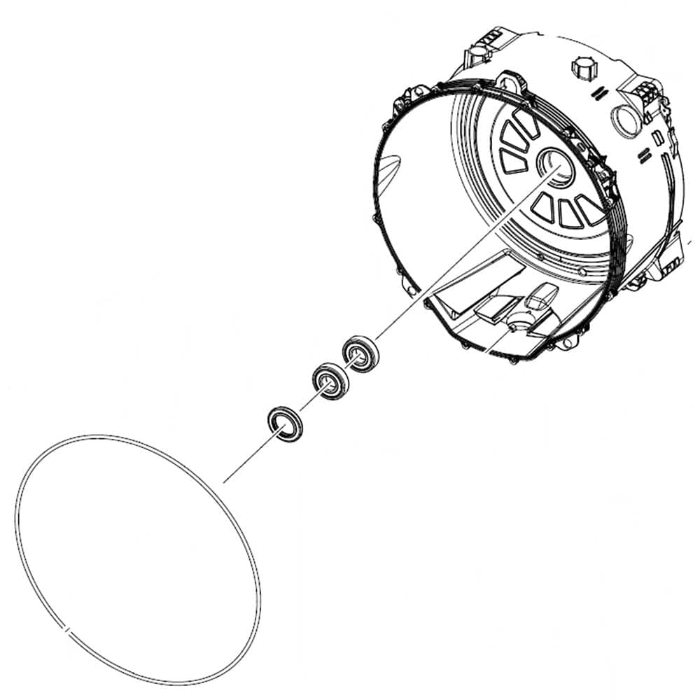 Cuve extérieure arrière de lave-linge Samsung DC97-21594C (remplace DC97-21594A)