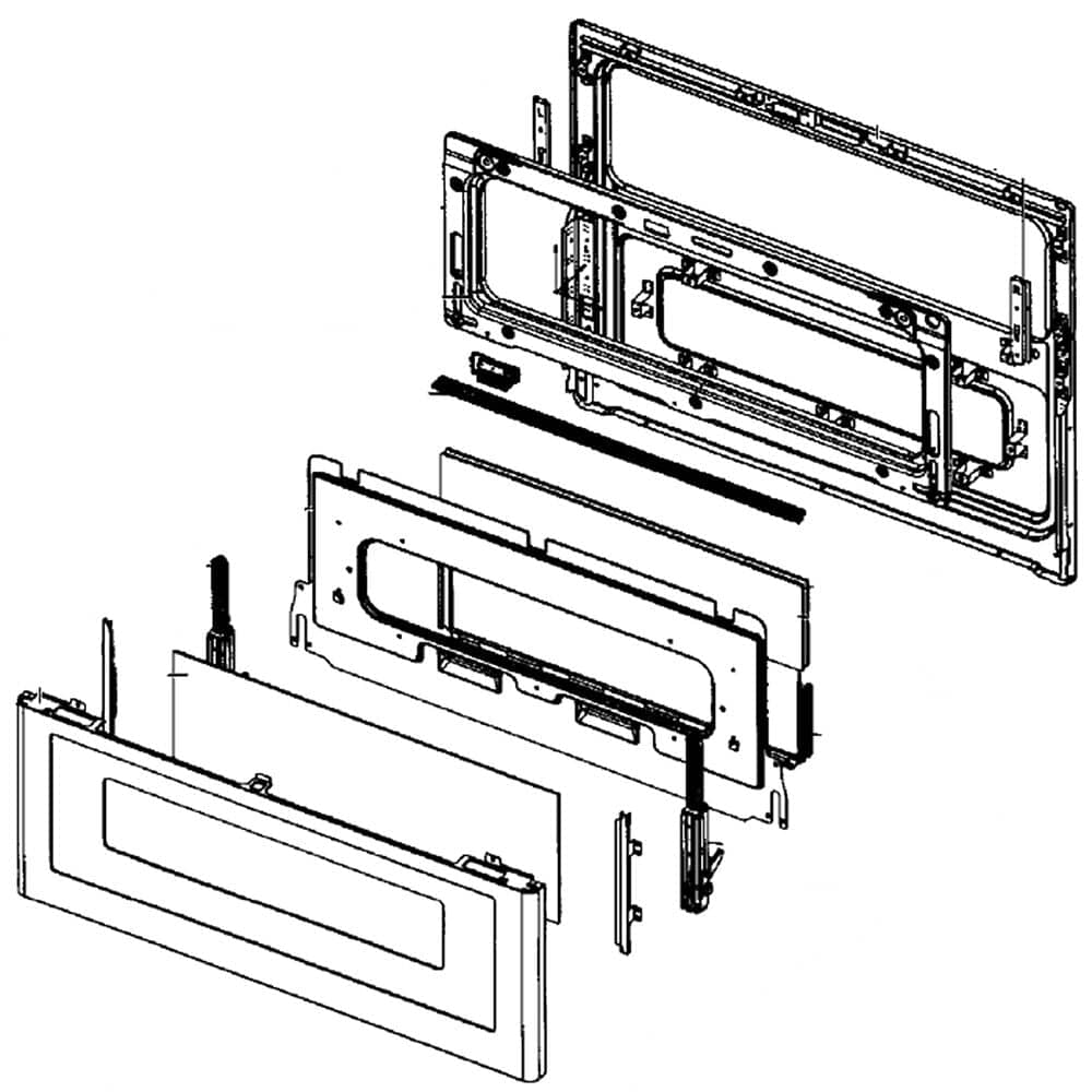 Ensemble de porte de four inférieur pour cuisinière Samsung DG94-01275F