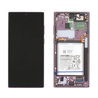Samsung Mobile Galaxy S22 Ultra Display Unit Complete with Frame (Burgundy) - GH82-27487B