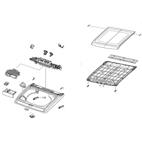 Samsung DC97-19575A Washer Top Panel Assembly - Samsung Parts USA
