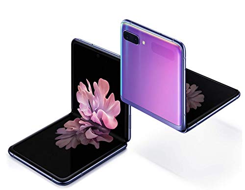 Samsung Galaxy Z Flip SM-F700UZAZXAA - Unlocked, Mirror Purple, 256GB Storage, Hideaway Hinge