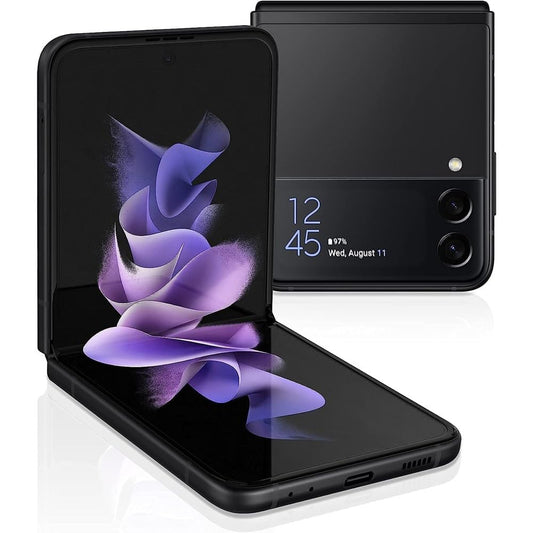 Samsung Galaxy Z Flip3 5G SM-F711U1BFXAA - Unlocked, Phantom Black, 128GB Storage, 1.9” Cover Display