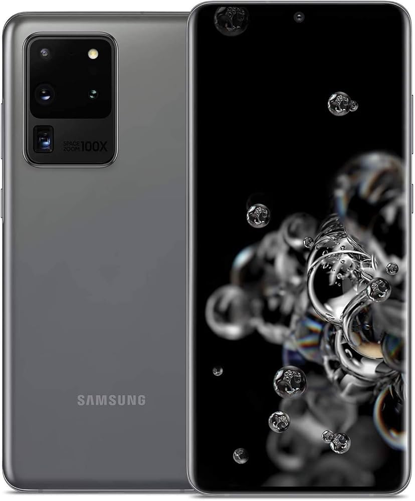 Samsung Galaxy S20 Ultra SM-G988UZAAATT - AT&T Locked, Cosmic Gray, 128GB Storage, 8K Video Recording