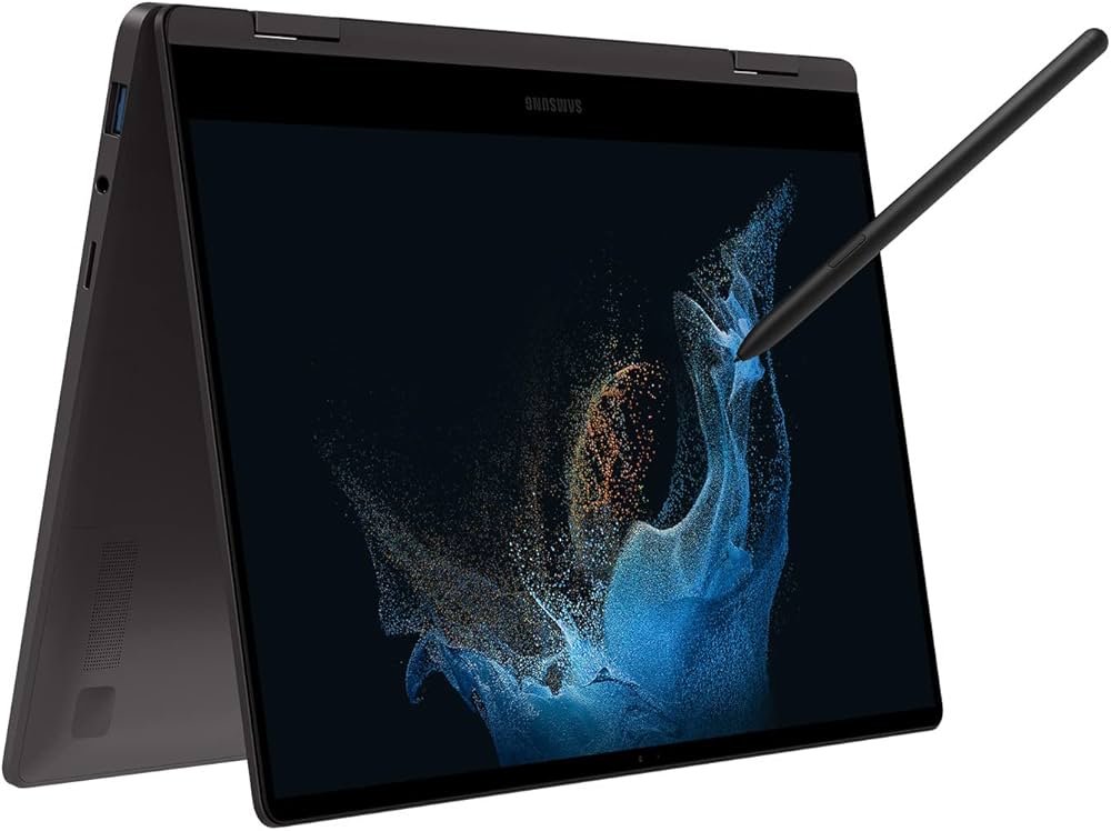 Samsung NP730QFGKA2US: Professional Convertible Laptop with HDR Display and Dolby Surround Sound.