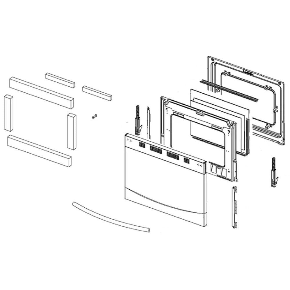 Samsung DG94-00758B Range Oven Door Assembly - Samsung Parts USA