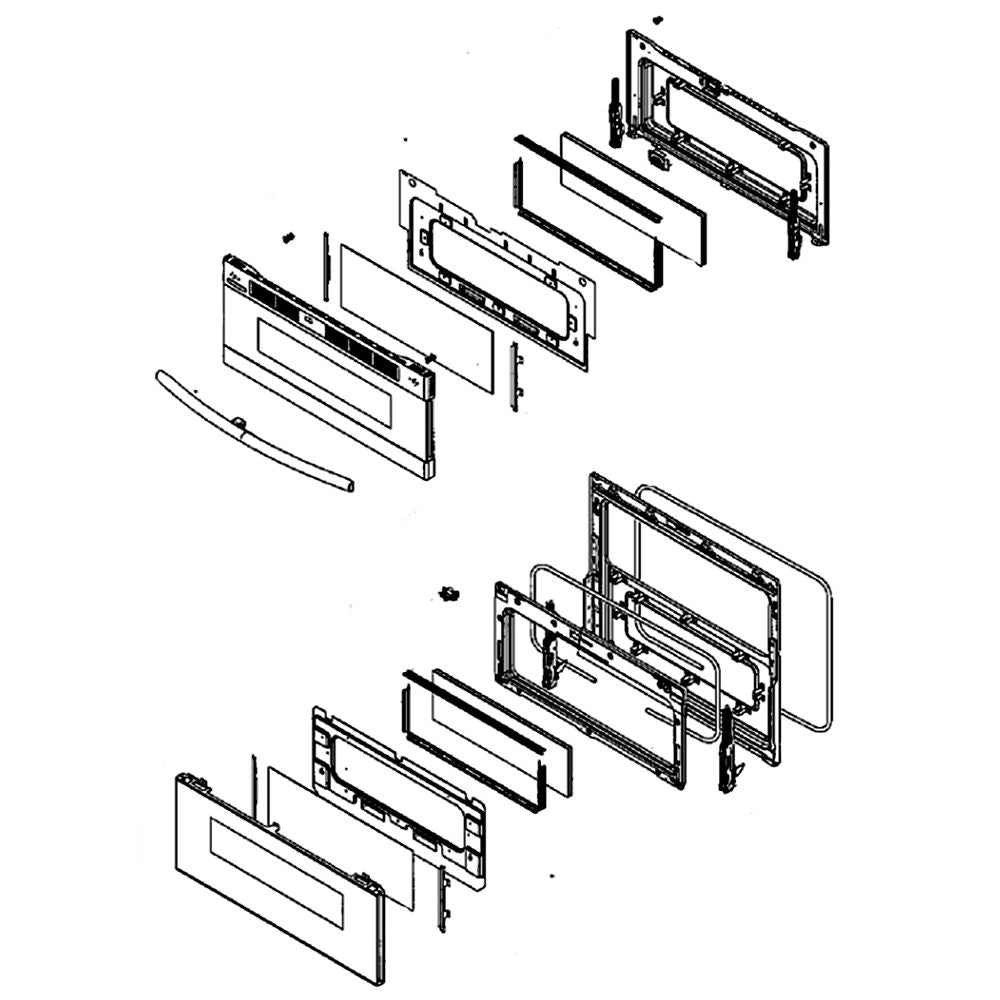 Samsung DG94-01123C Range Oven Door Assembly - Samsung Parts USA