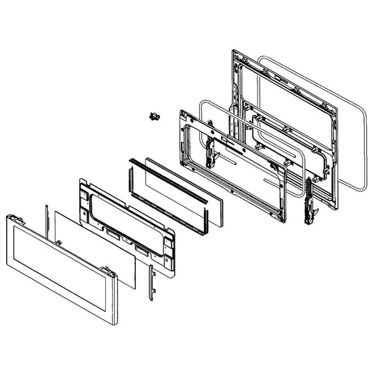 Samsung DG94-01138A Range Main Oven Door Assembly