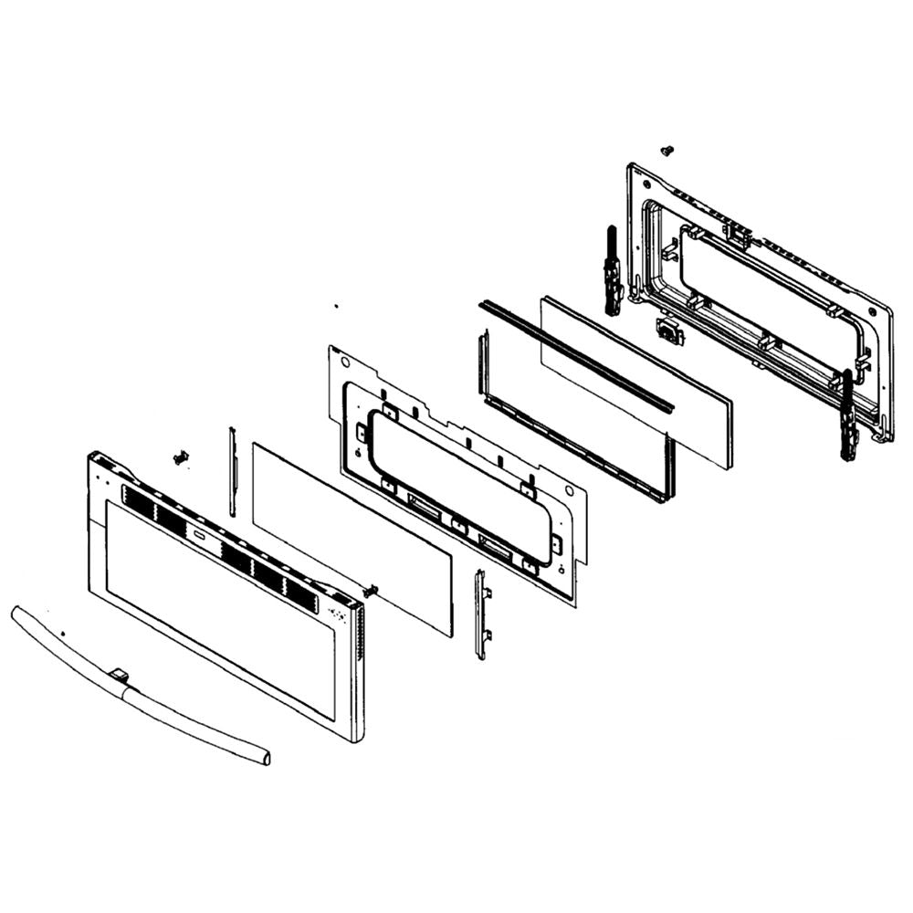 Samsung DG94-01141A Range Oven Door Assembly, Upper