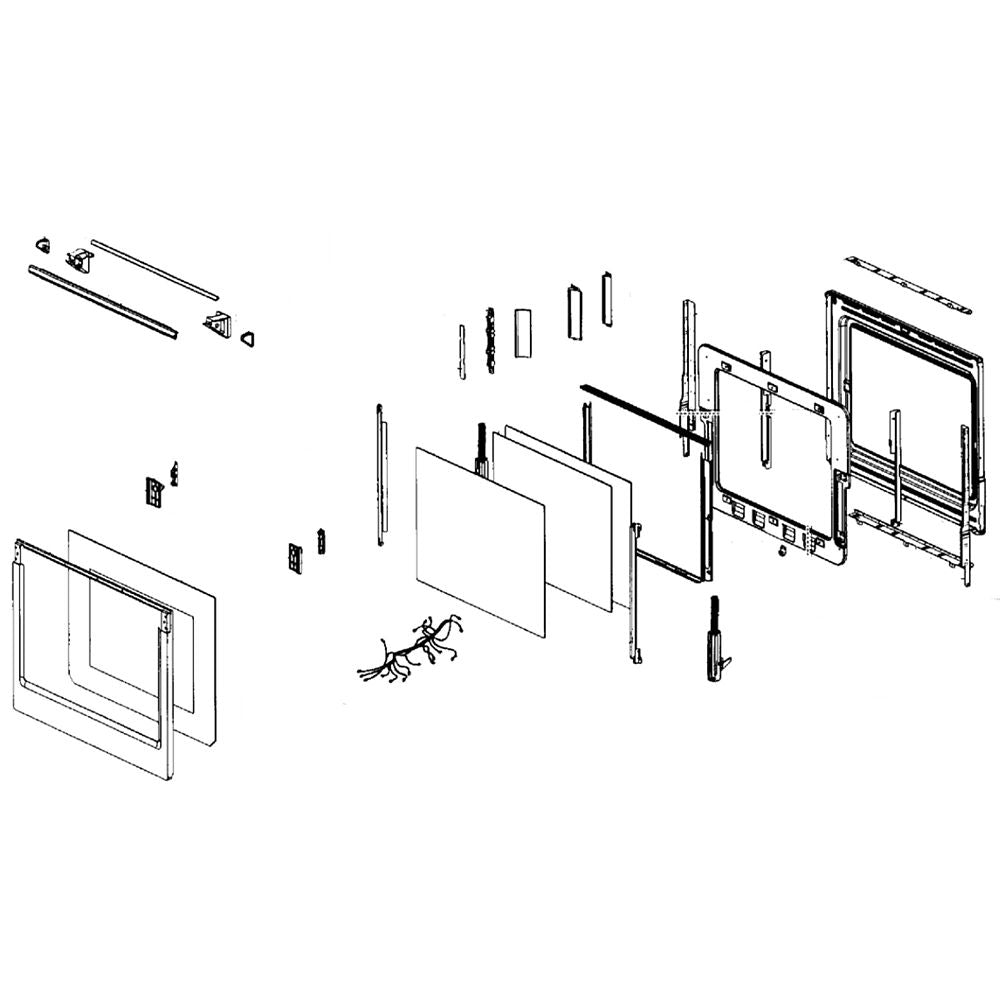 Samsung NV51K7770DG/AA Wall Oven Door Assembly (Black)