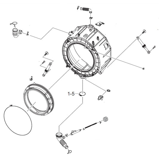 Samsung DC97-18555G Washer Outer Front Tub Assembly - Samsung Parts USA
