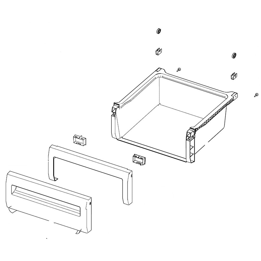 Samsung DA97-07562B Refrigerator Crisper Drawer Assembly, Right