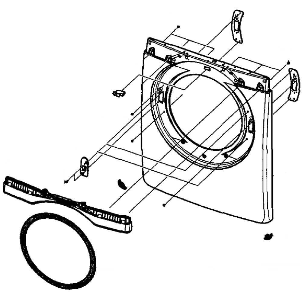 Cadre avant du sèche-linge Samsung DC97-15251F