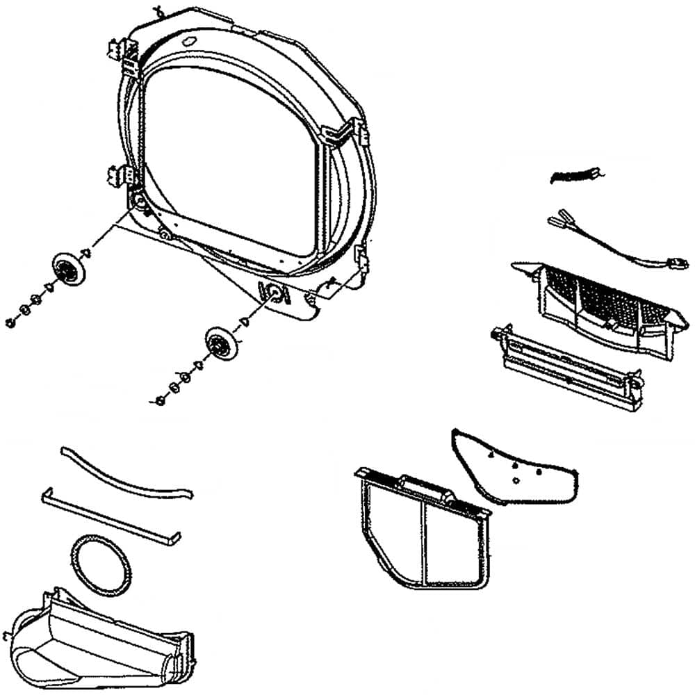 Couvercle avant du tambour du sèche-linge Samsung DC97-16740B