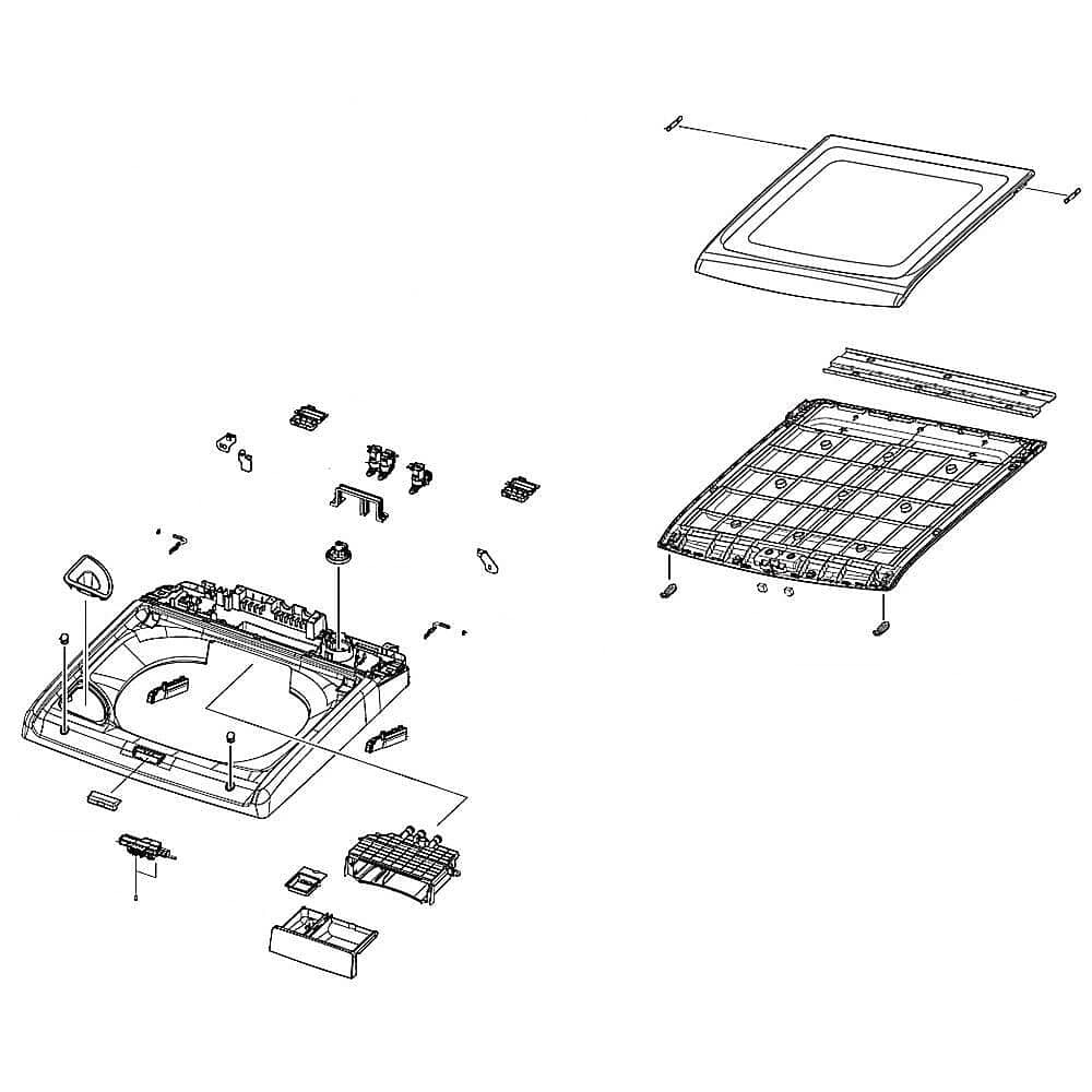 Ensemble supérieur semi-couvercle DC97-20481C