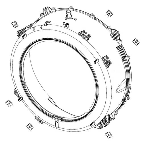 Samsung DC97-21466A Washer Outer Front Tub