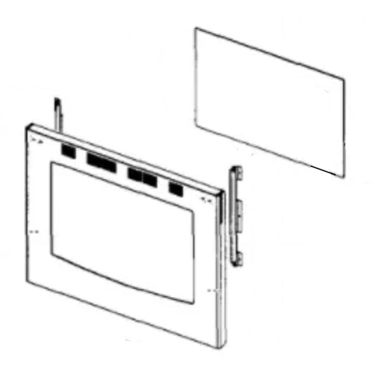 Samsung DG94-00947A Range Oven Door Outer Panel Assembly