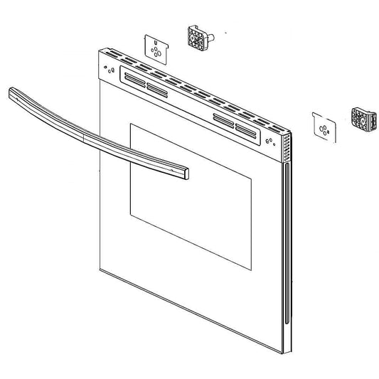 Samsung DG94-03604A Range Oven Door Outer Panel Assembly