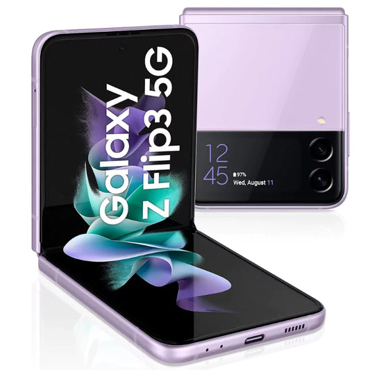 Samsung Galaxy Z Flip3 5G SM-F711U1YFXAA - Unlocked, Lavender, 256GB Storage, Samsung Pay Support