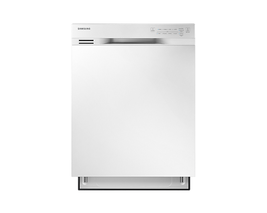 Lave-vaisselle encastrable Samsung DW80J3020UW/AC 24 pouces, commandes frontales, cuve en acier inoxydable - Blanc