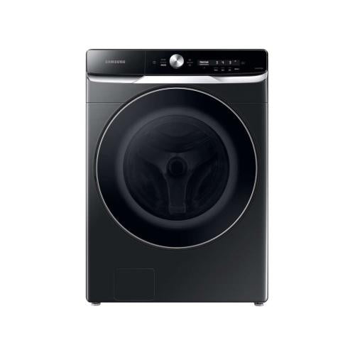Laveuse à chargement frontal Samsung WF50A8800AV/US de très grande capacité (5 pi³) avec cadran intelligent et Optiwash, noir brossé