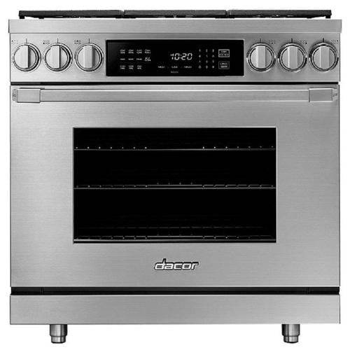 Cuisinière professionnelle bi-énergie Samsung HDPR36S/NG 36 pouces, acier inoxydable argenté