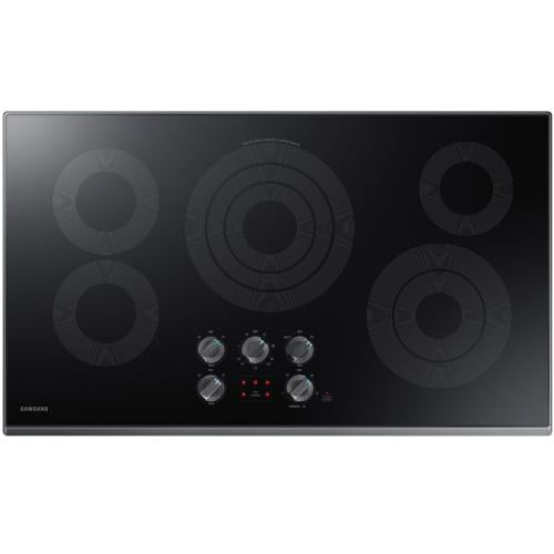 Samsung NZ36K6430RG/AA 36 Inch Smart Electric Cooktop In Black Stainless Steel