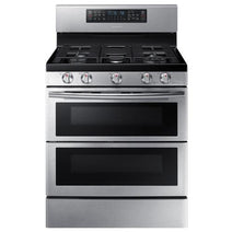 Cuisinière à gaz autonome Samsung Flex Duo de 5,8 pi³ avec double porte (NX58K7850SS/AA)