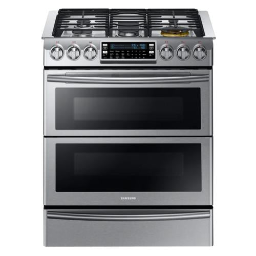 Samsung NY58J9850WS/AC 5.8 Cu. Ft. Self-cleaning Slide-in Double Oven Dual Fuel Convection Range - Stainless Steel