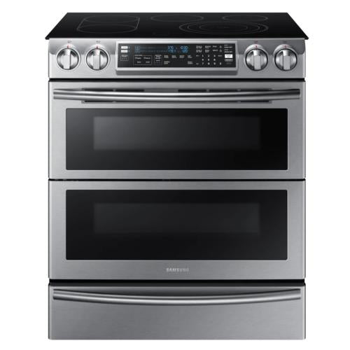 Cuisinière électrique intelligente encastrable autonettoyante Samsung NE58K9850WS/AC de 5,8 pi³ avec convection et Flex Duo - Acier inoxydable
