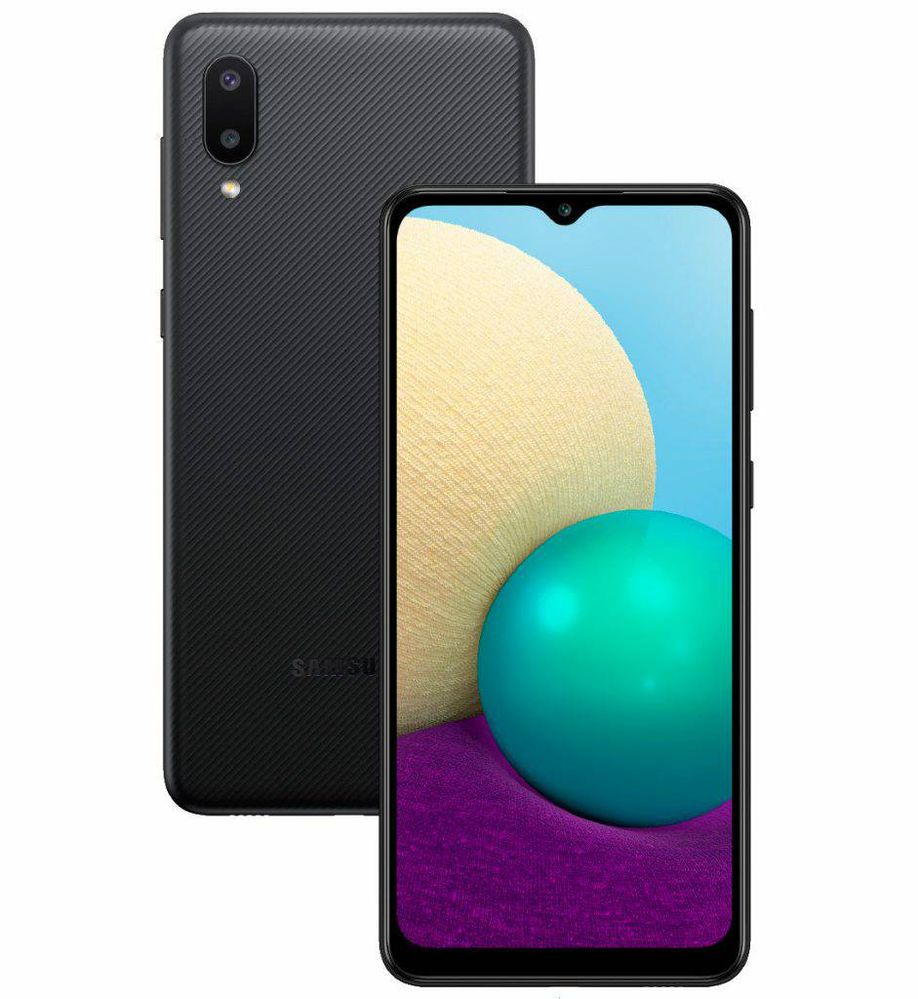 Samsung Galaxy A02 SM-A025 - Unlocked, Black, 32GB Storage, 5,000mAh Battery, MediaTek MT6739W