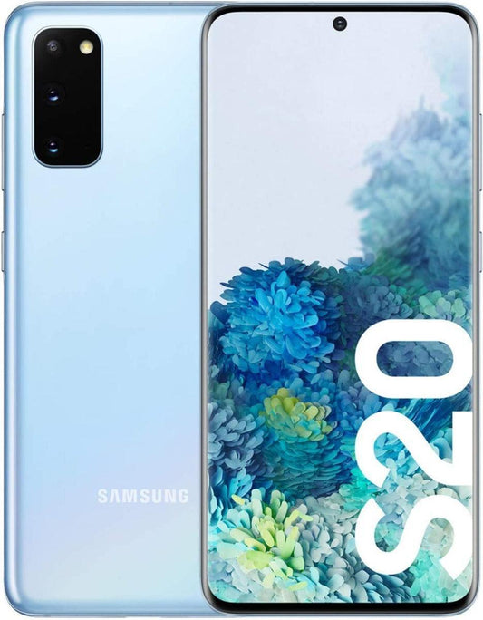 Samsung Galaxy S20 SM-G981ULBATMB - Verrouillé T-Mobile, Bleu Cloud, 128 Go de stockage, prise en charge Samsung DeX