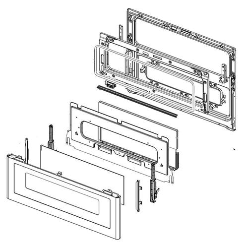 Samsung DG94-01275A Range Lower Oven Door Assembly - Samsung Parts USA