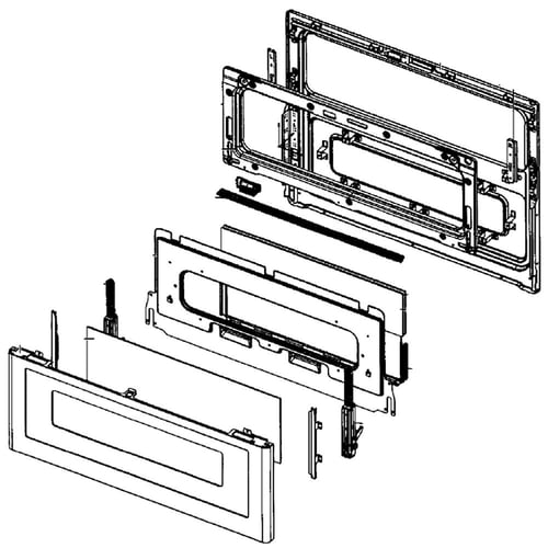 Samsung DG94-01275F Range Lower Oven Door Assembly - Samsung Parts USA