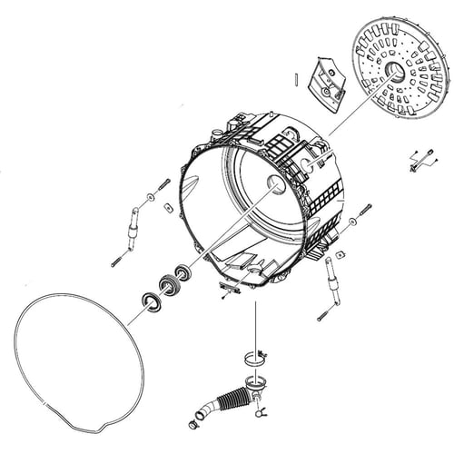 Samsung DC97-19647B Washer Outer Rear Tub Assembly (Replaces Dc97-19647D) - Samsung Parts USA
