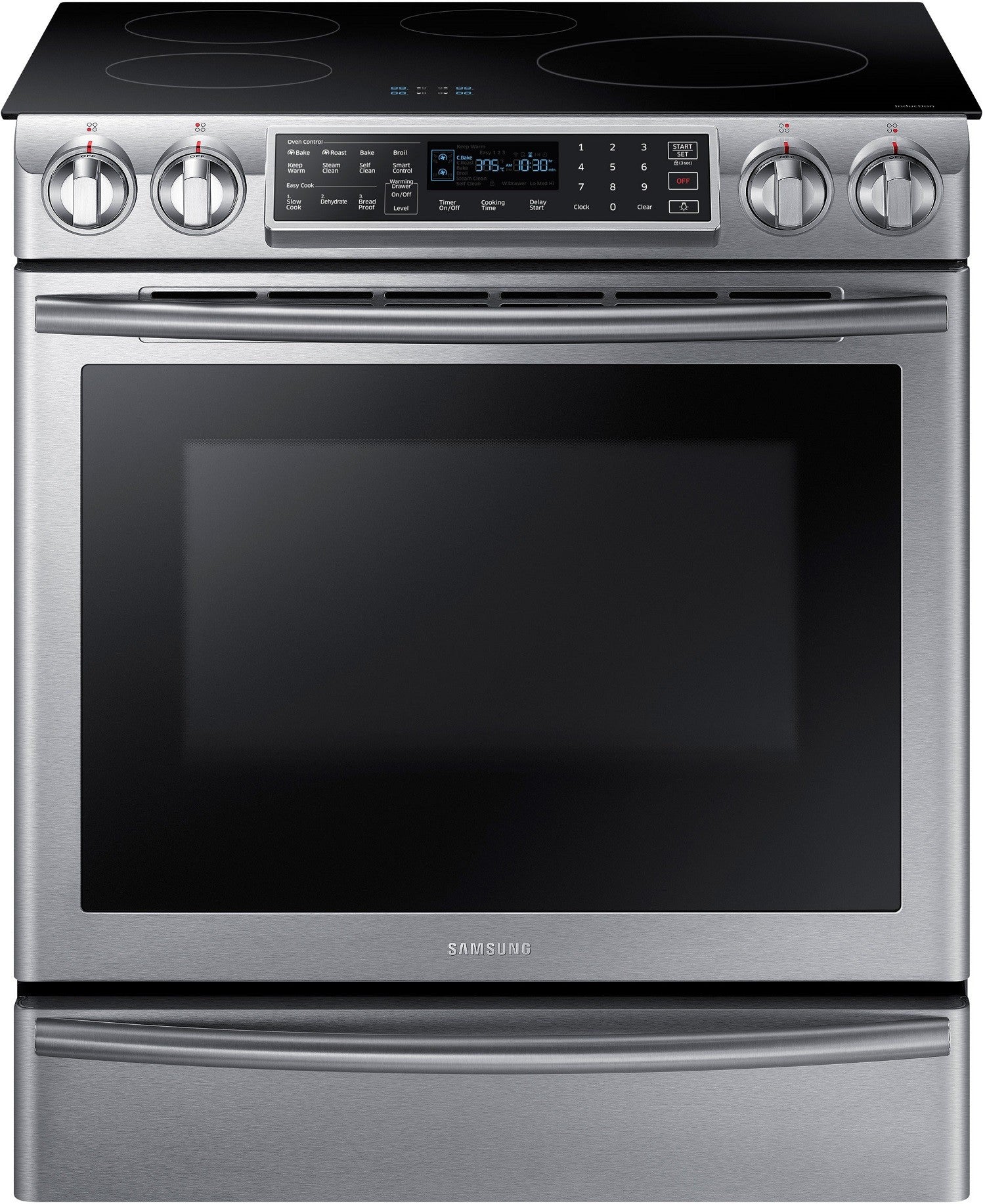 Samsung NE58K9560WS/AC 5.8 Cu. Ft. Electric Induction Self-cleaning Slide-in Smart Range With Convection - Stainless Steel - Samsung Parts USA